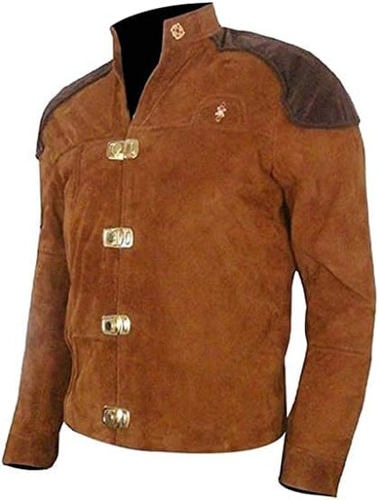 Men's Warriors Viper Pilot Battlestar Galactica Jacket Real Suede Leather Jacket Brown