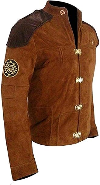 Men's Warriors Viper Pilot Battlestar Galactica Jacket Real Suede Leather Jacket Brown