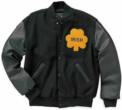 Men's Notre Dame Bomber Letterman Irish Logo Jacket