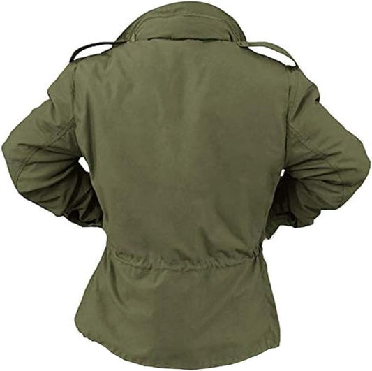 Men's John Rambo First Blood Sylvester Stallone M65 Military US Army Olive Green Cotton Coat Jacket