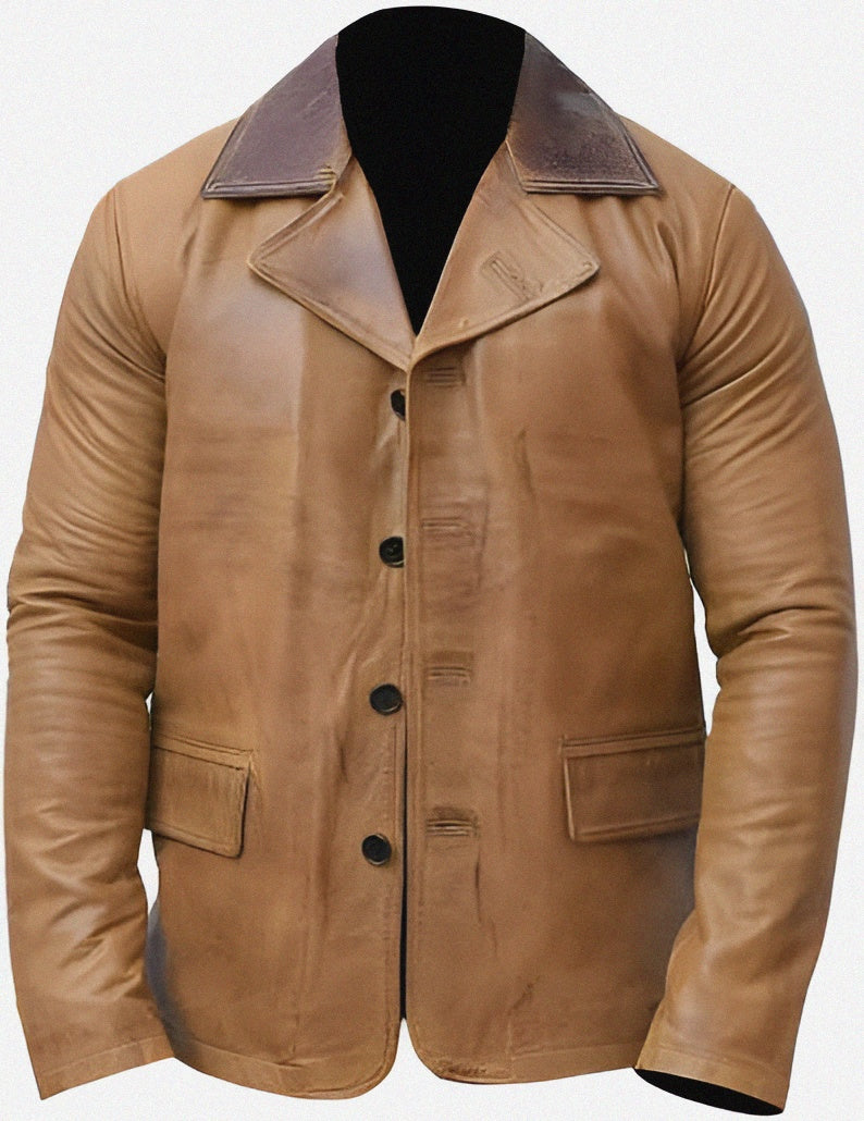 Men's Genuine Arthur Morgan Style Jacket | Red Redemption Coat | Classic Button Front Leather Blazer