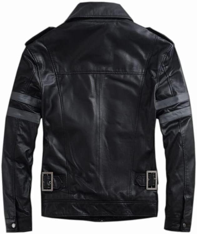 Men's Black Resident Evil RE6 Leon S Kennedy Leather Jacket | Men's Motorcycle Leather Jacket