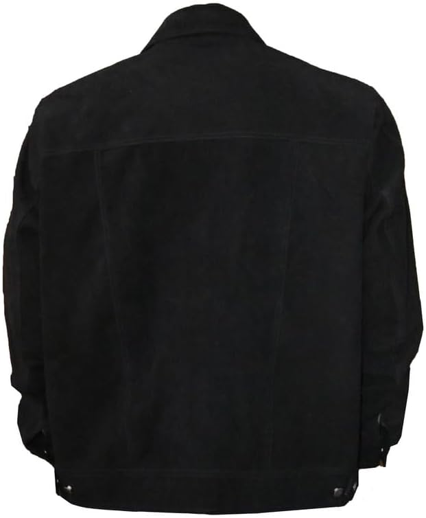 Men’s Cole Hauser TV Series Rip Wheeler Yellowstone John Dutton Ranch Black Suede Leather Cowboy Jacket
